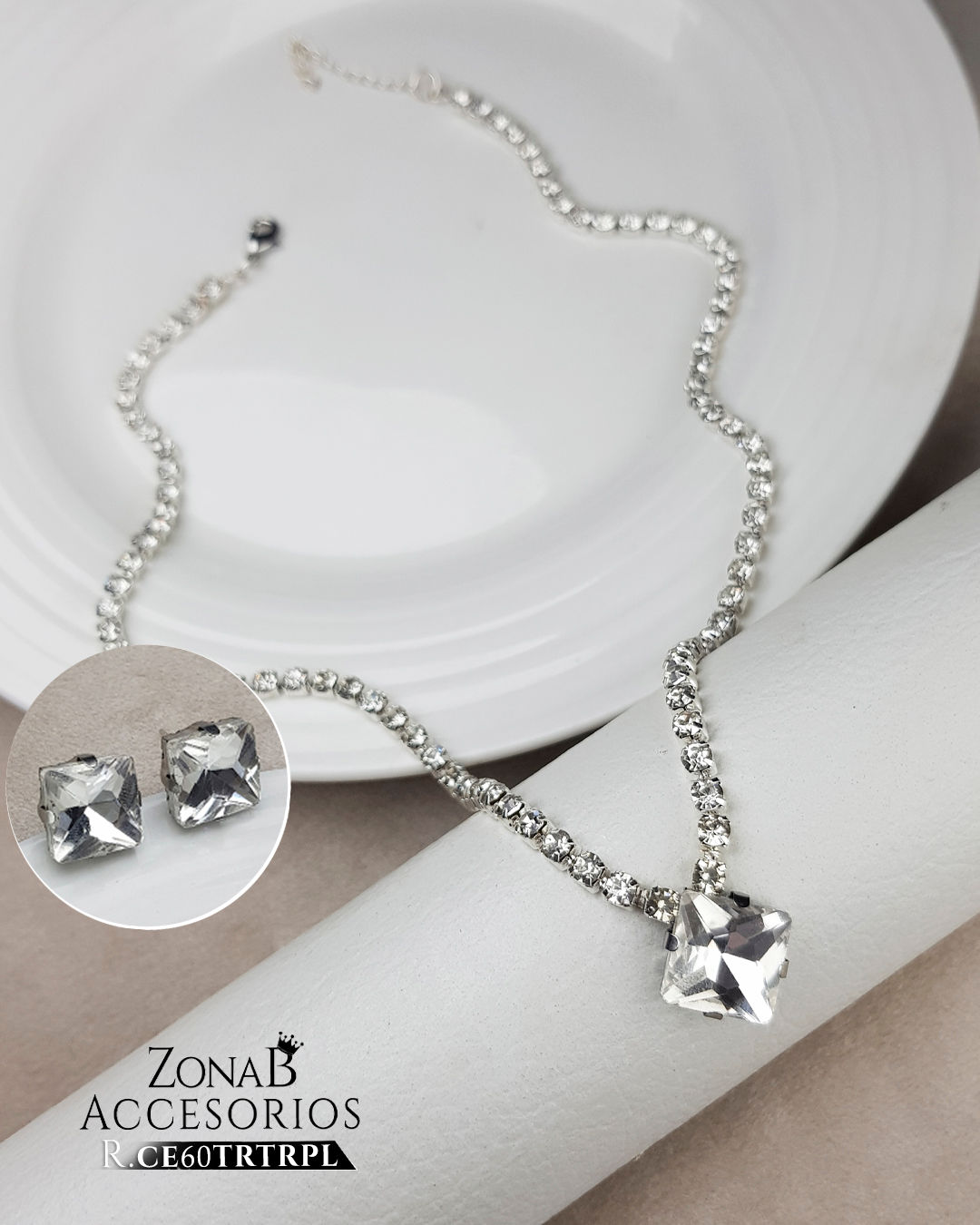 Collar Elegante R.CE60TRTRPL plateado