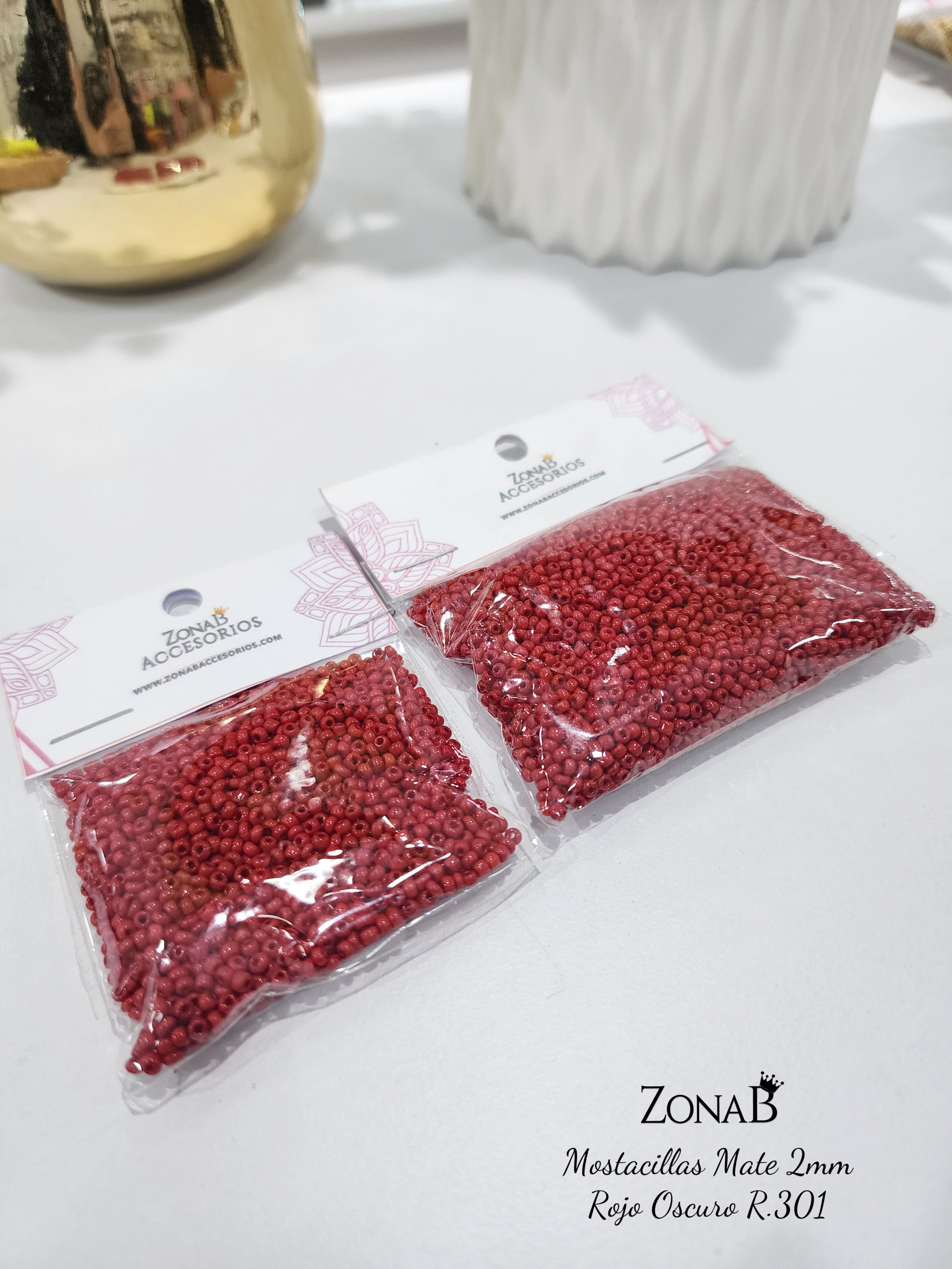 Mostacillas Mate Rojo Oscuro R.301
