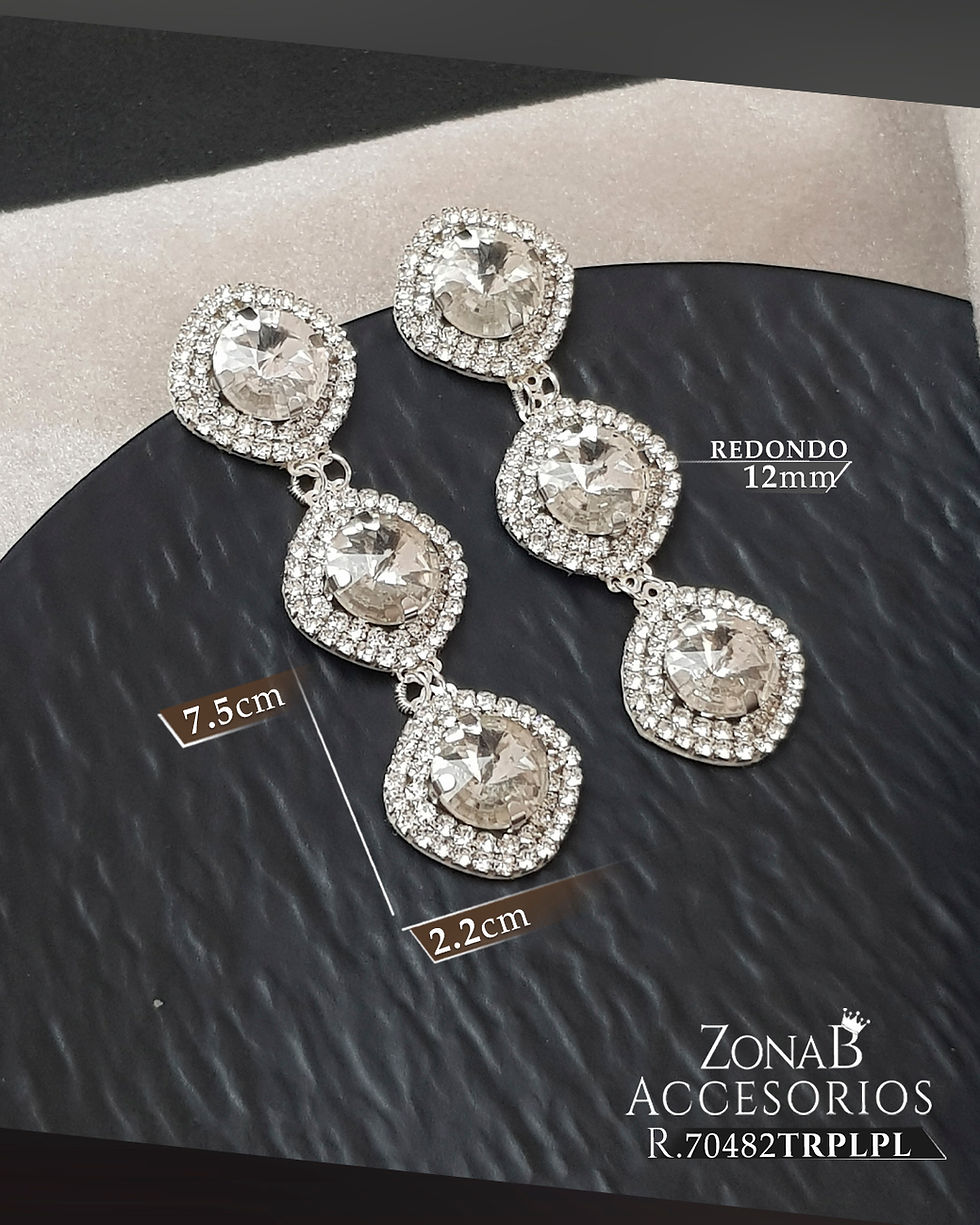 Miniatura: Zarcillos Elegantes R.70482TRTRPL Plateado
