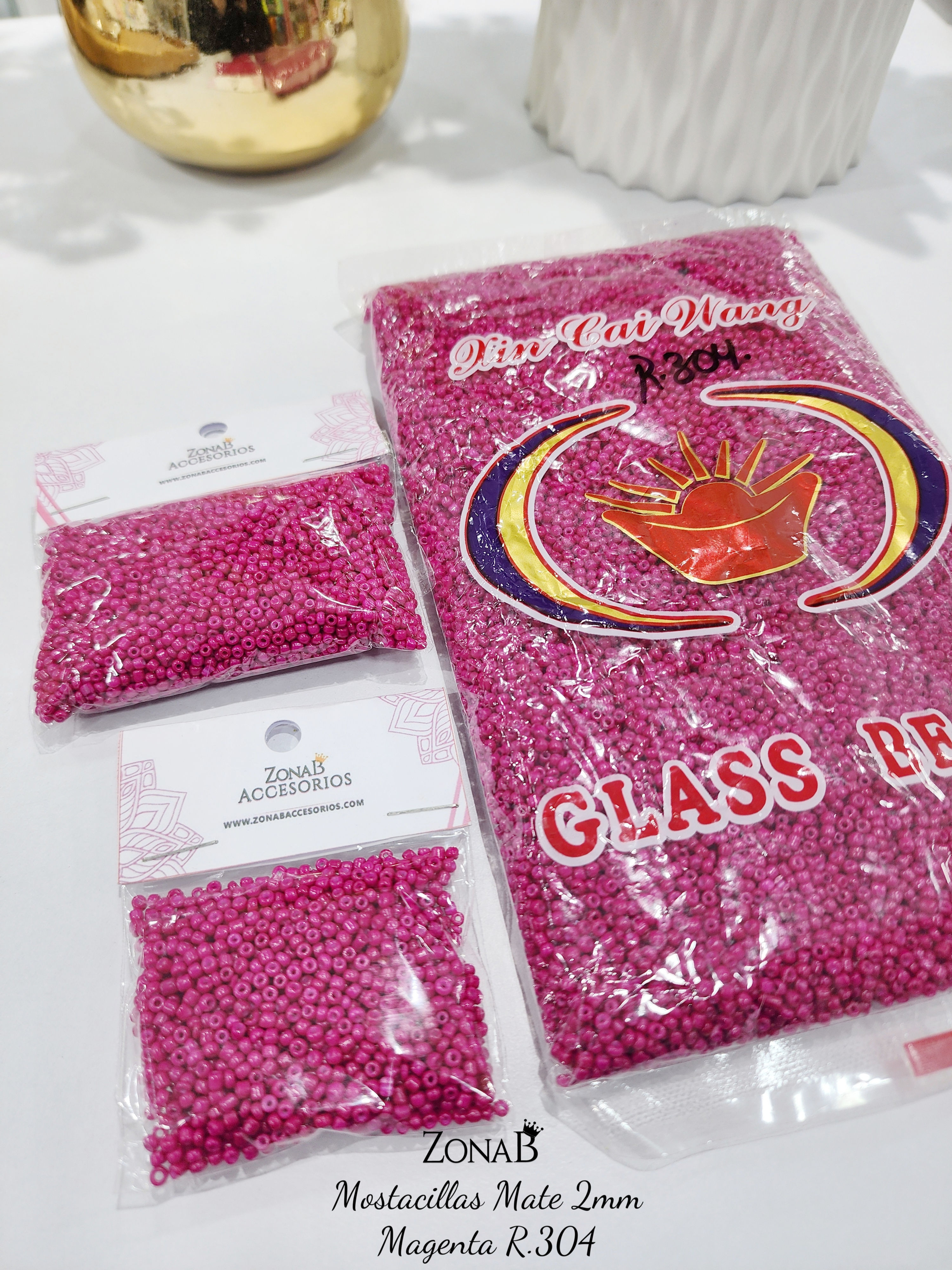 Mostacillas Mate Magenta R.304