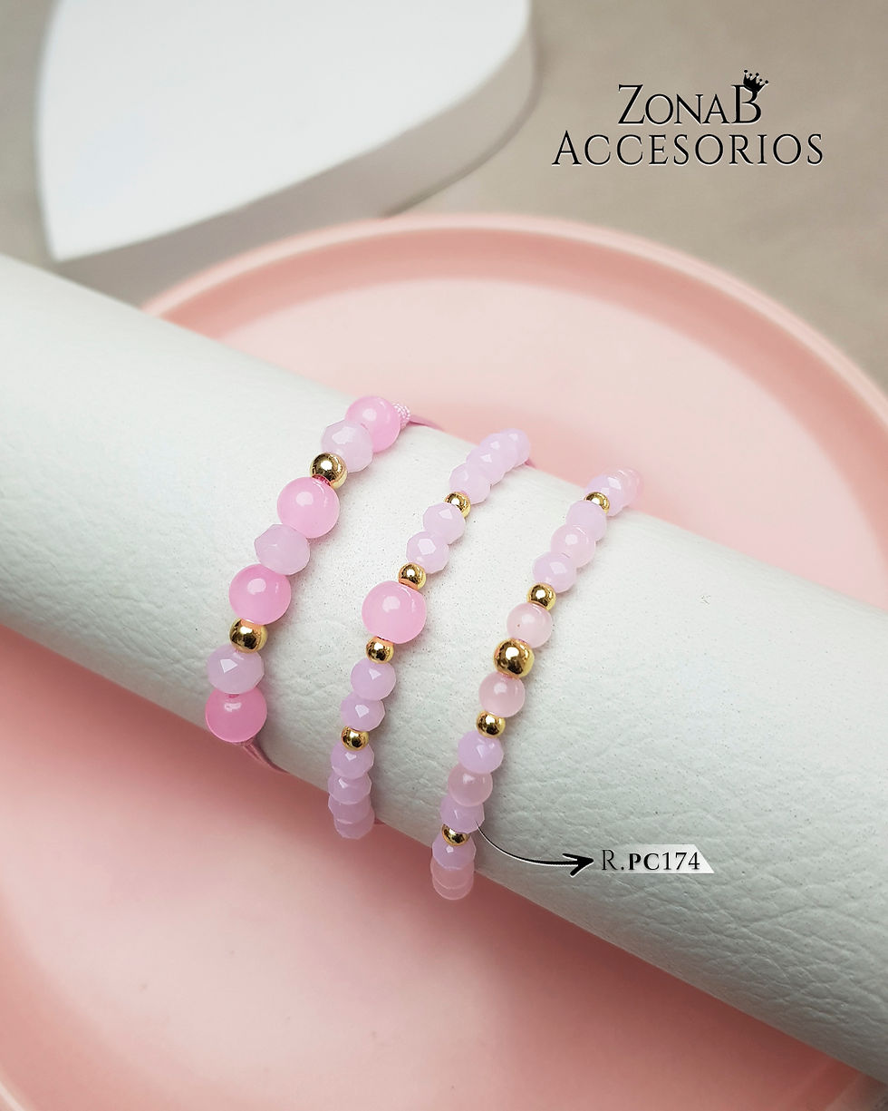 Miniatura: Pulseras Rosadas Set de 3P R.PC174
