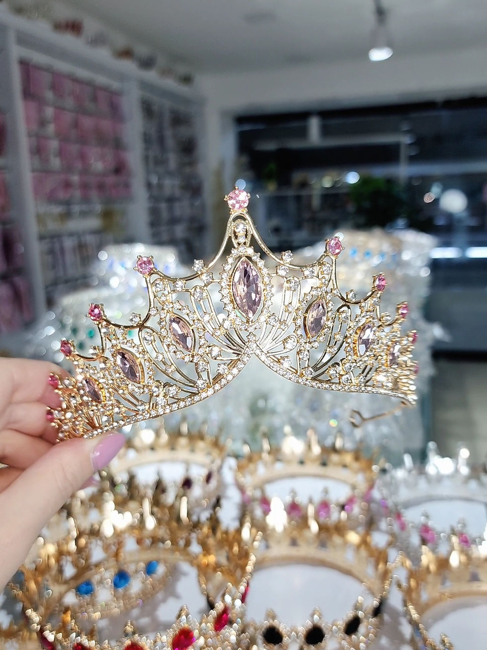 Miniatura: Corona R.CN120RSTRDO Rosado con base dorado