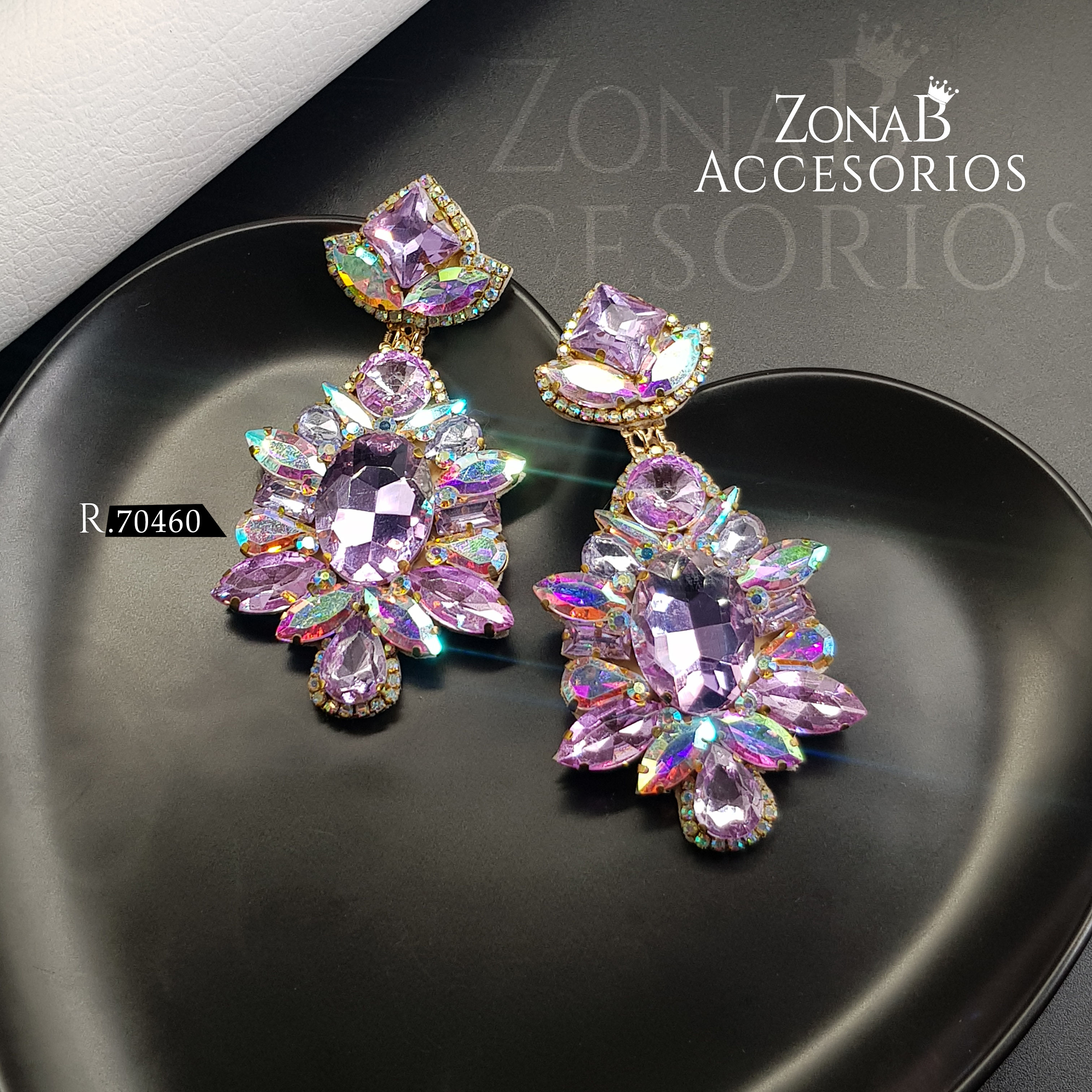 Zarcillos Elegantes R.70460 lila con tornasol