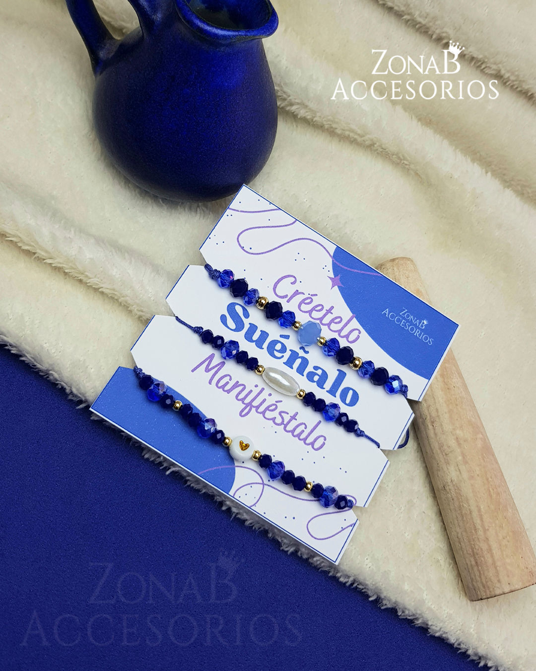 Pulseras  Azul rey Set de 3P R.PC194