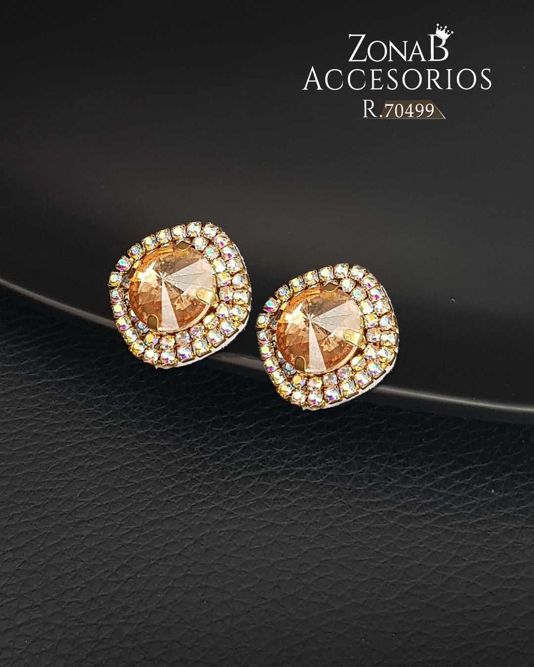 Zarcillos Elegantes R.70499 champan + tornasol