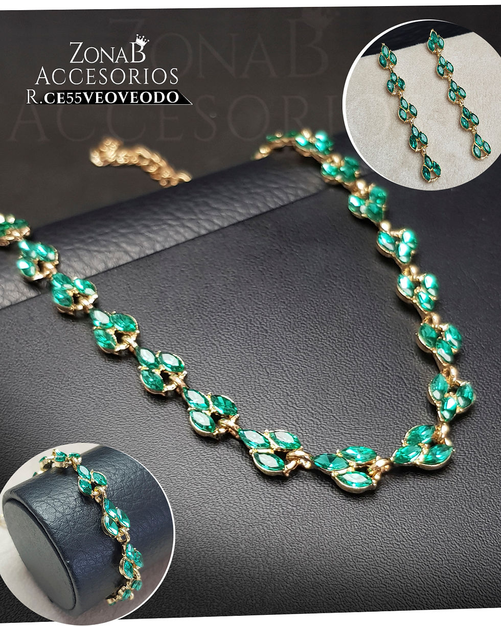 Miniatura: Set de Collar+Zarcillos+Pulsera R.CE55VEOVEODO Verde