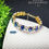 Miniatura: Pulsera Elegante R.PE56 azul+transparente base dorado