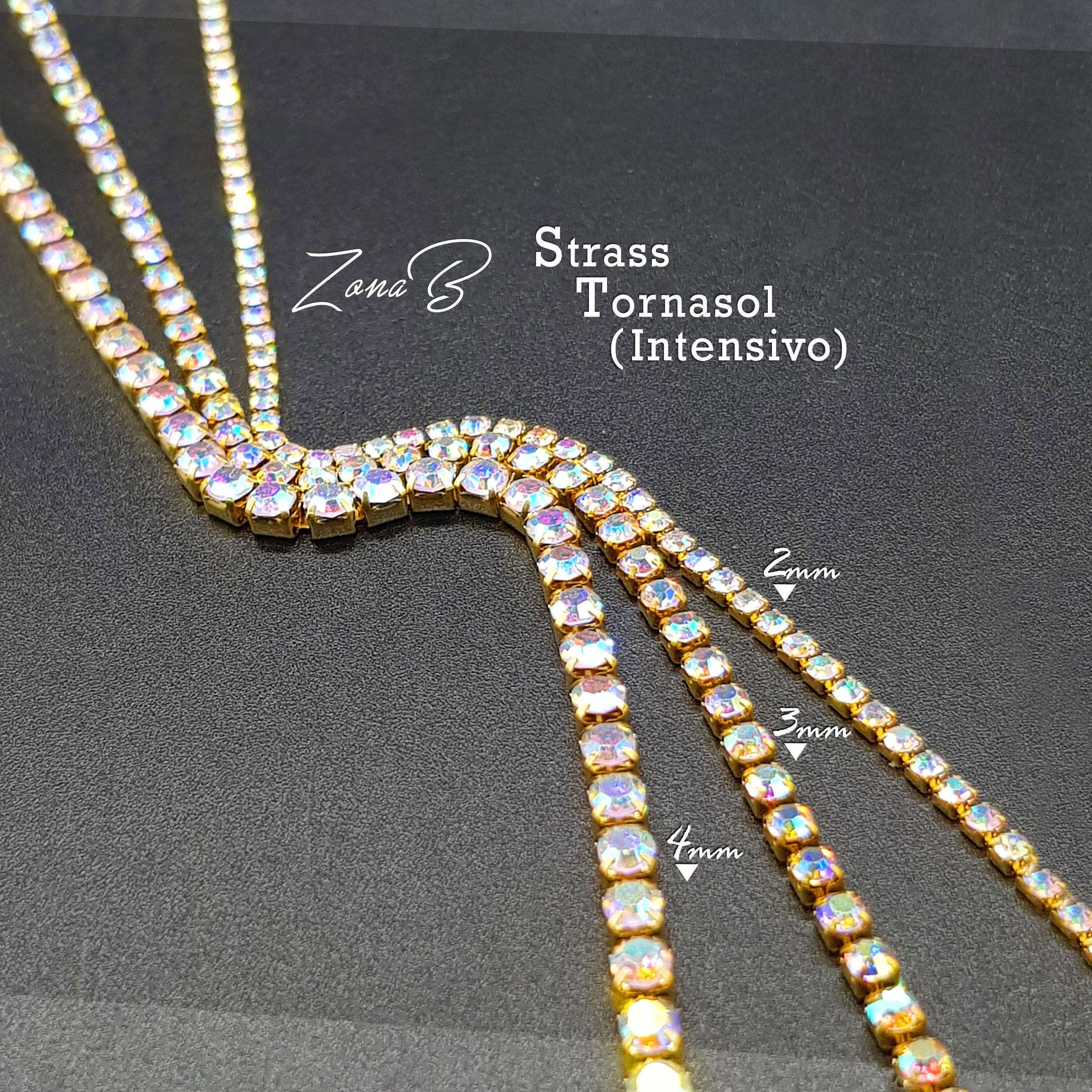 Strass con Base dorado Intensivo Tornasol