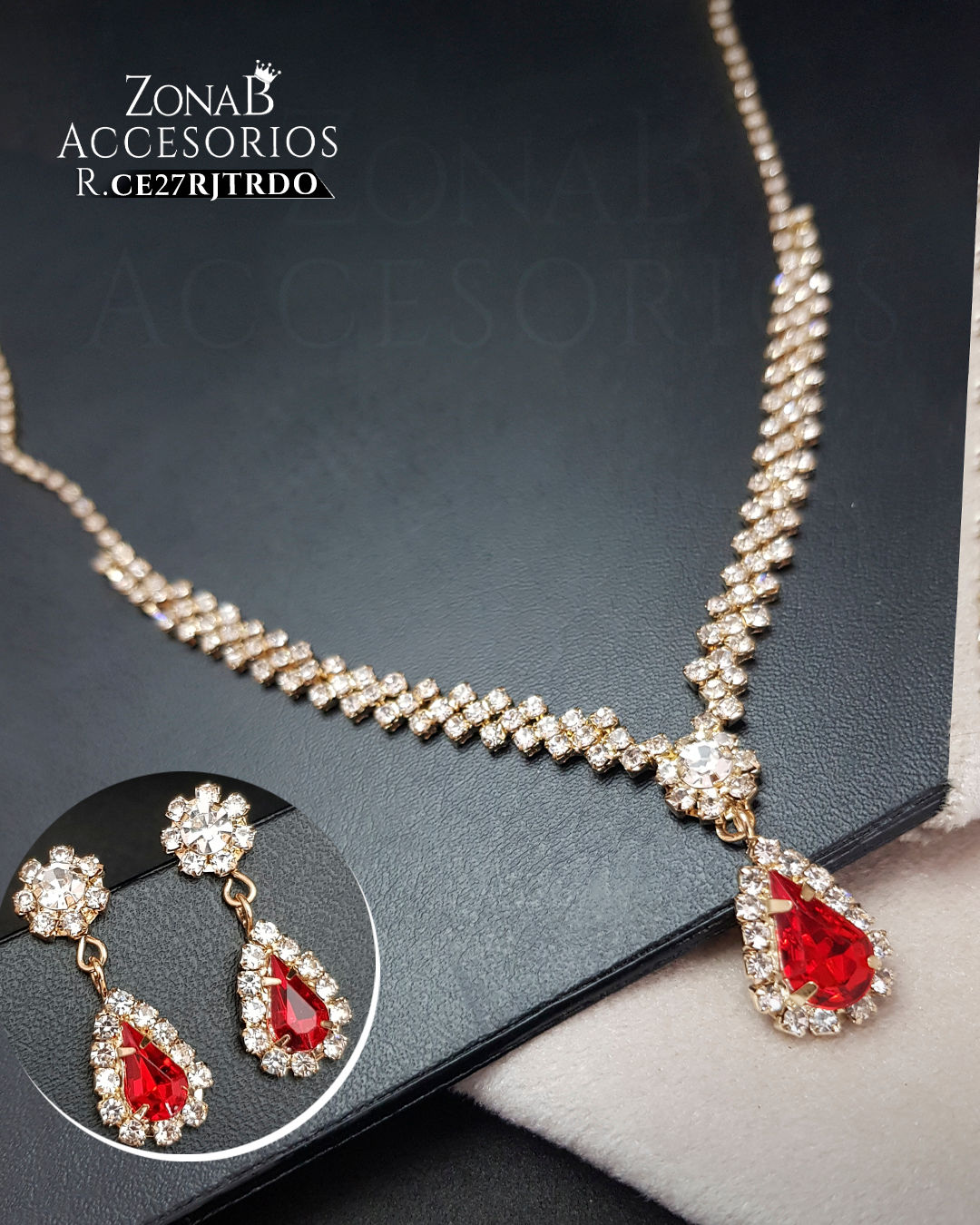 Set de Collar+Zarcillos R.CE27RJTRDO Rojo