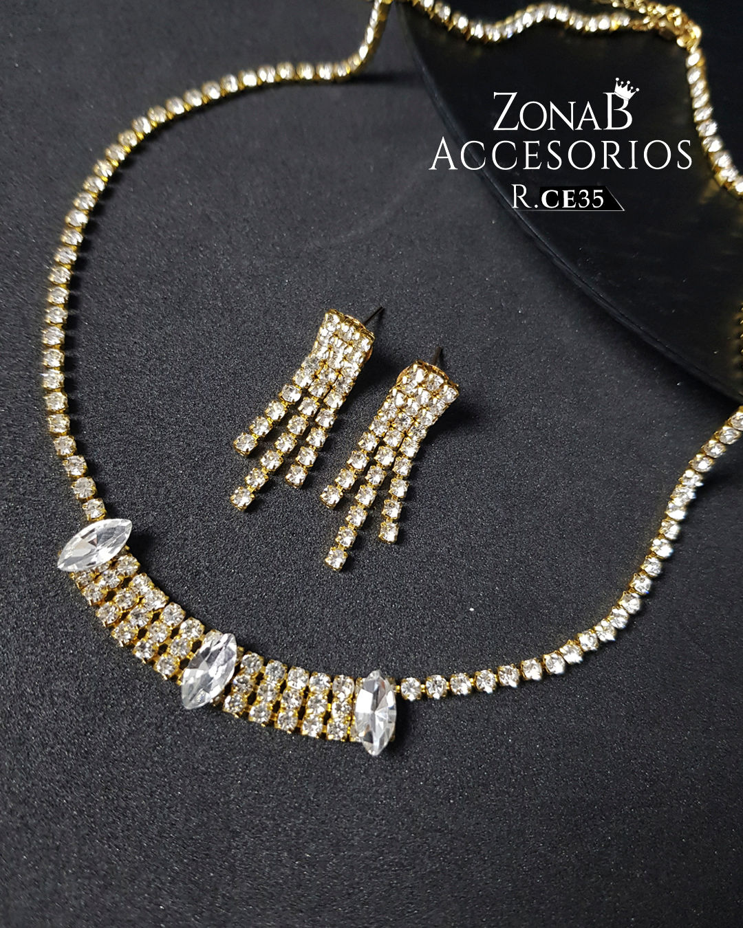 Set de Collar+Zarcillos R.CE35 dorado