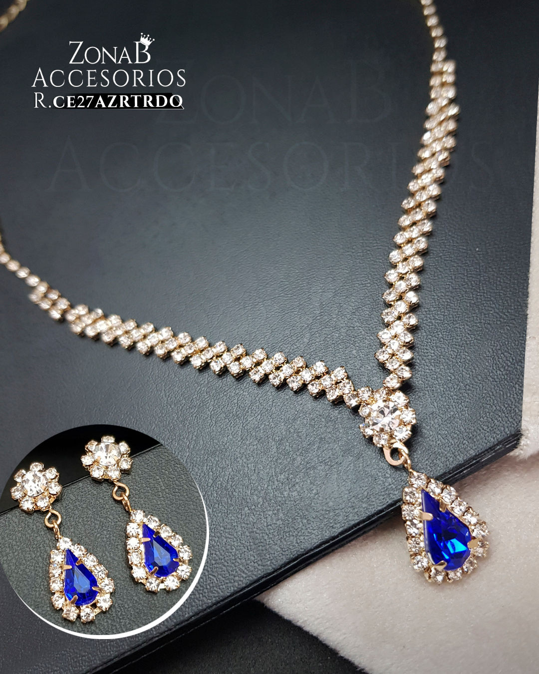 Set de Collar+Zarcillos R.CE27AZRTRDO Azul