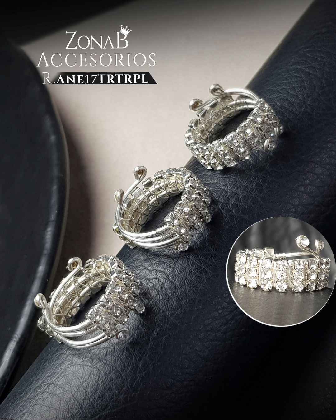 Anillo Elegante strass R.ANE17TRTRPL Plateado