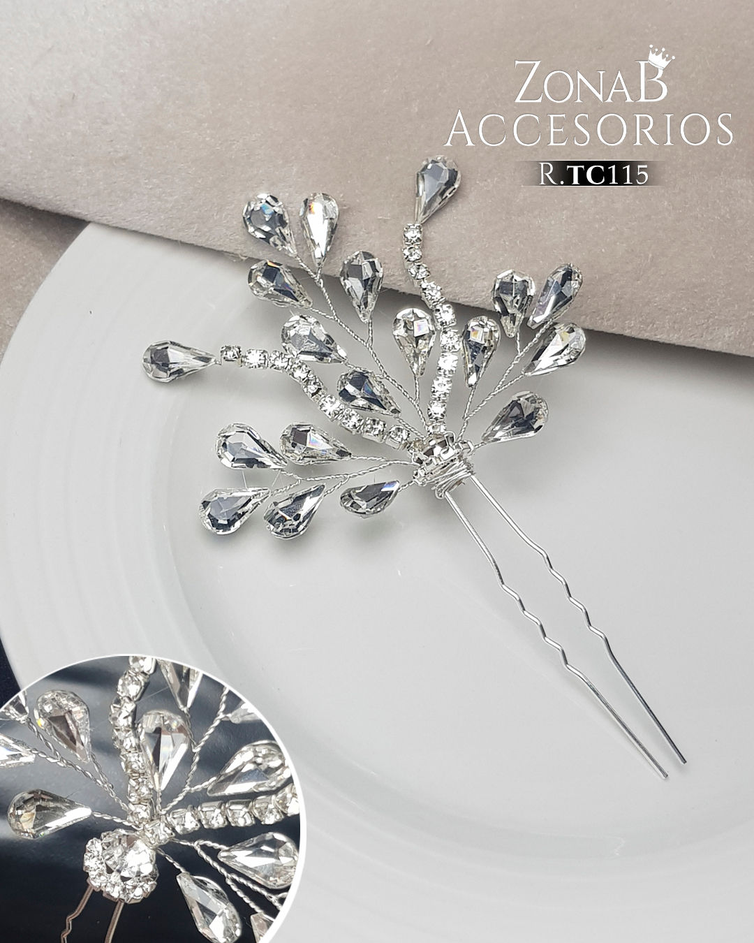 Tocado R.TC115 plateado