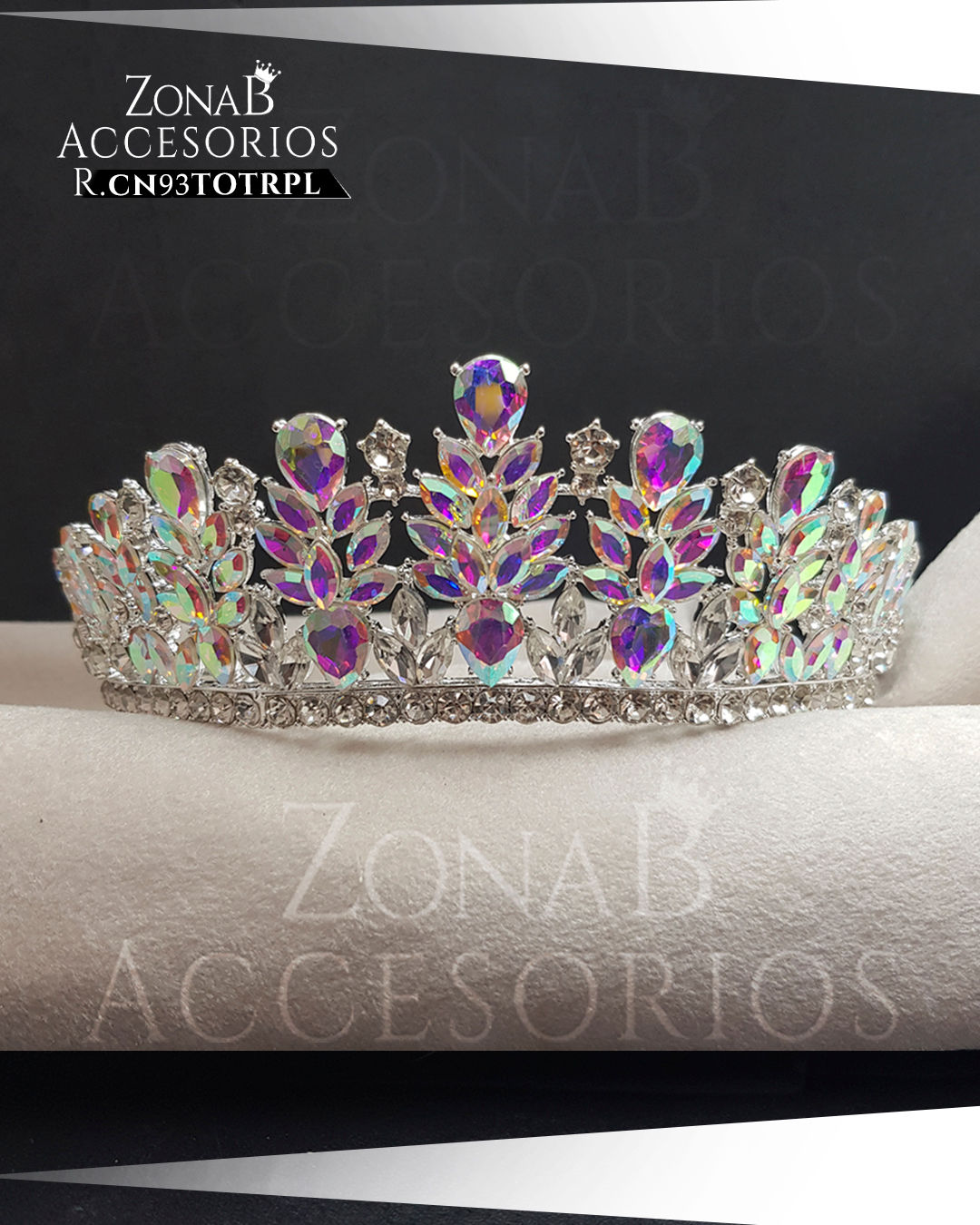 Corona R.CN93TOTRPL Tornasol con base Plateado