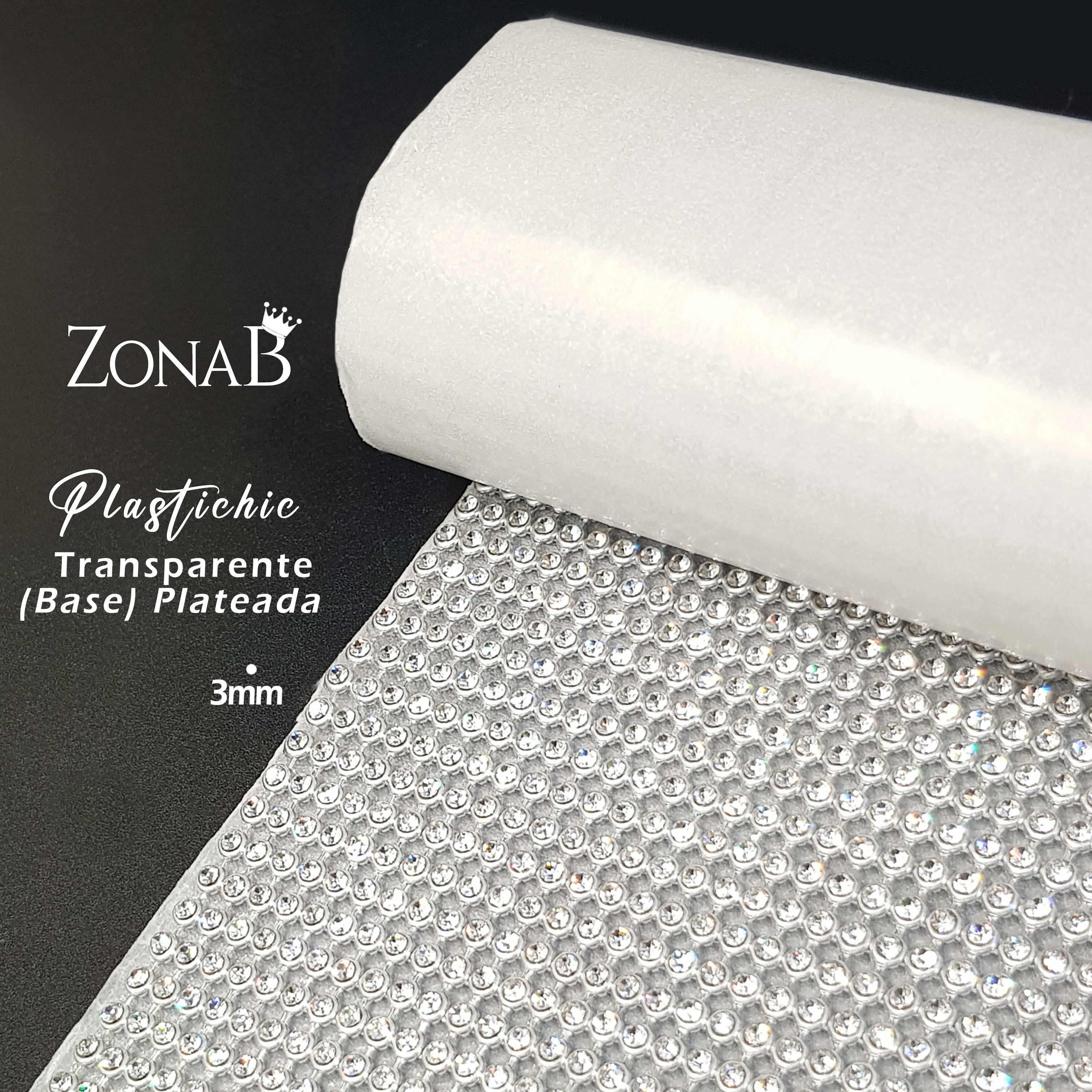 Plastichic Transparente Con Base Plateado