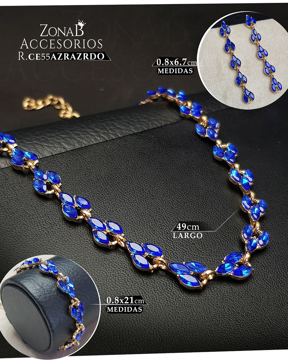 Miniatura: Set de Collar+Zarcillos+Pulsera R.CE55AZRAZRDO Azul
