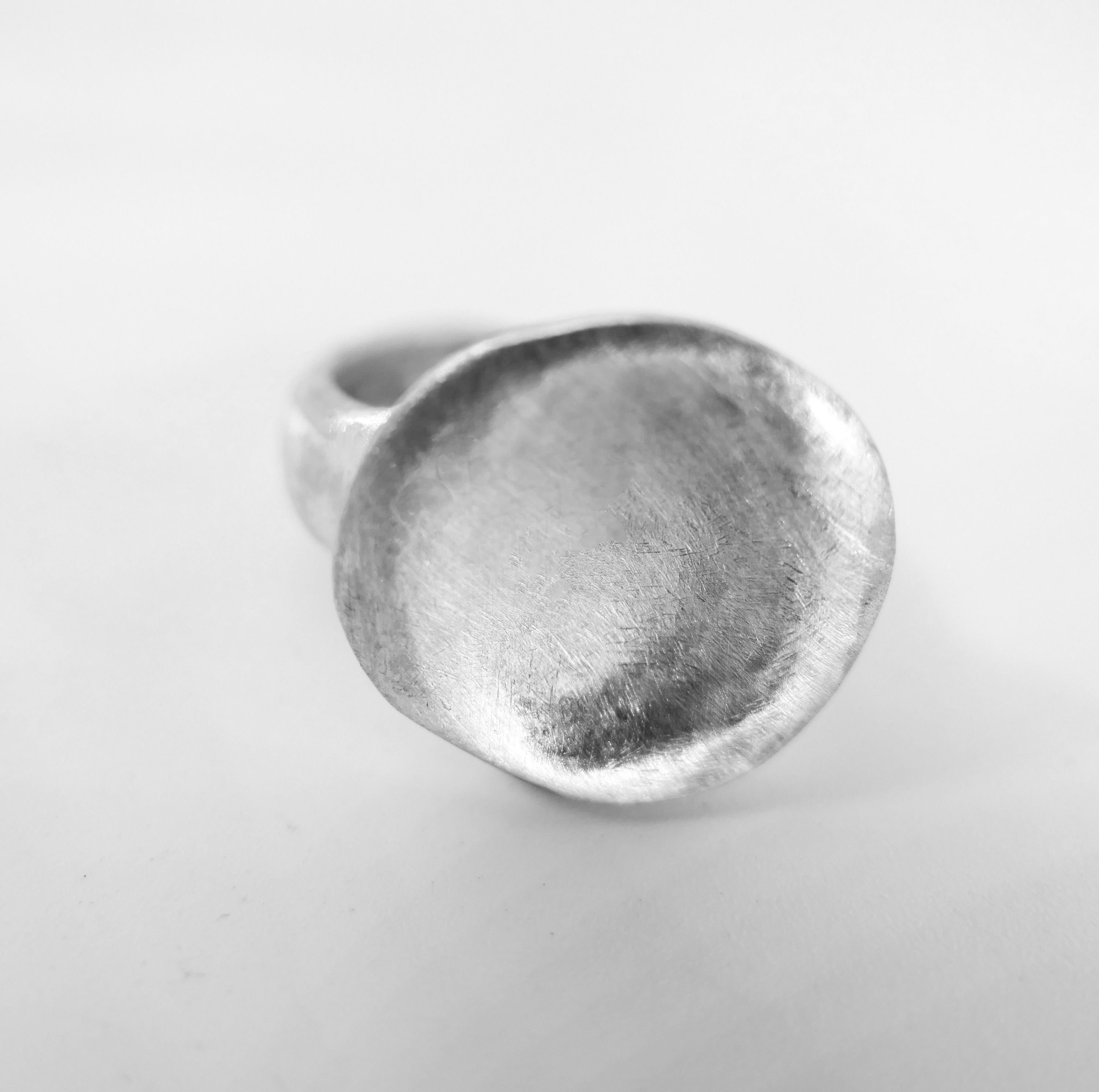 טבעת כסף מט גדולה בוהו שיק