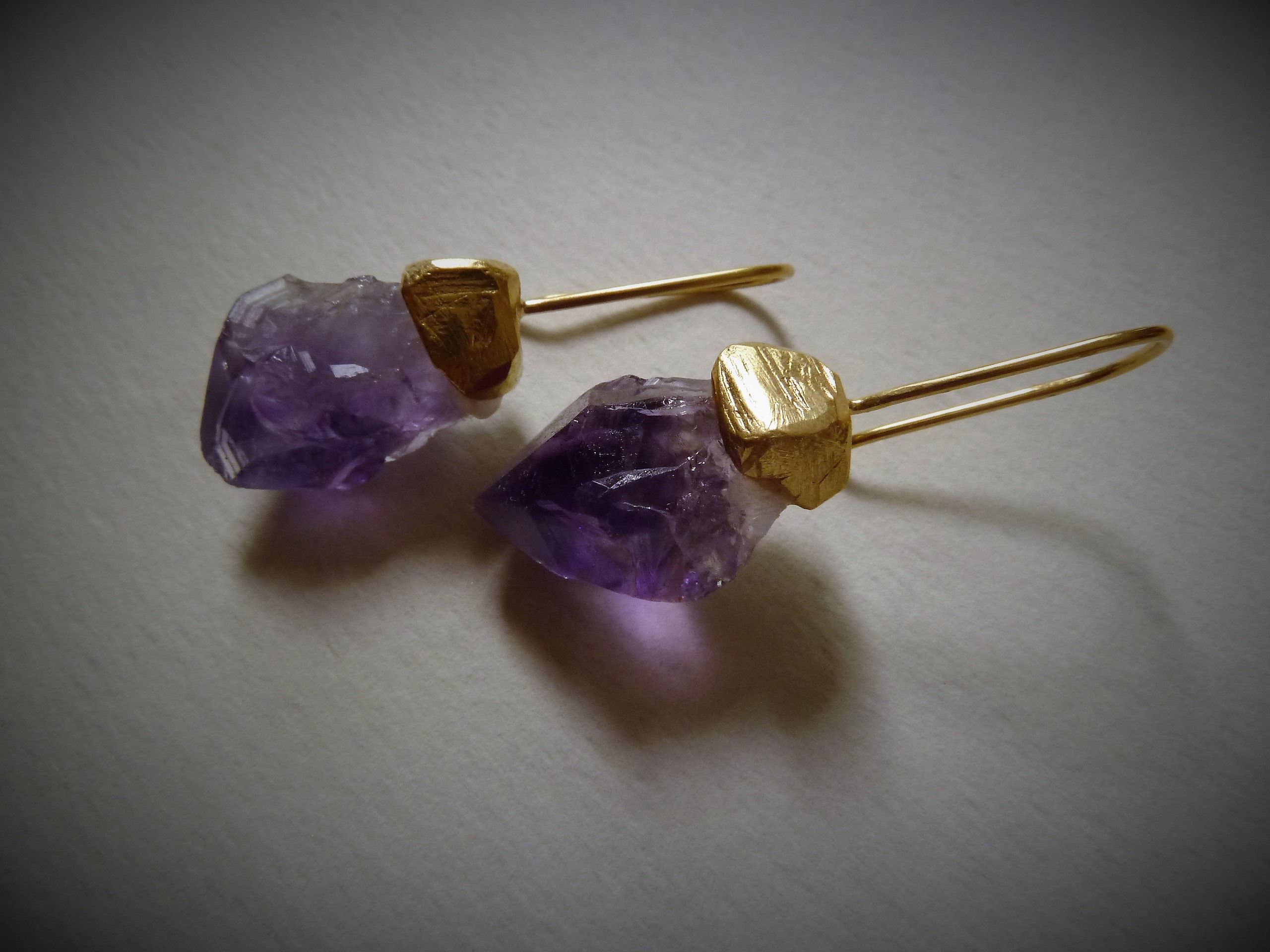 Raw Amethyst earrings