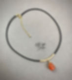 Thumbnail: Fiery Sunstone-14k Gold Fill Black European Leather Adjustable Necklace