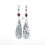 Thumbnail: Tourmalated Quartz-Black Rutile Quartz-Garnet-14k White Gold Leverback Earrings