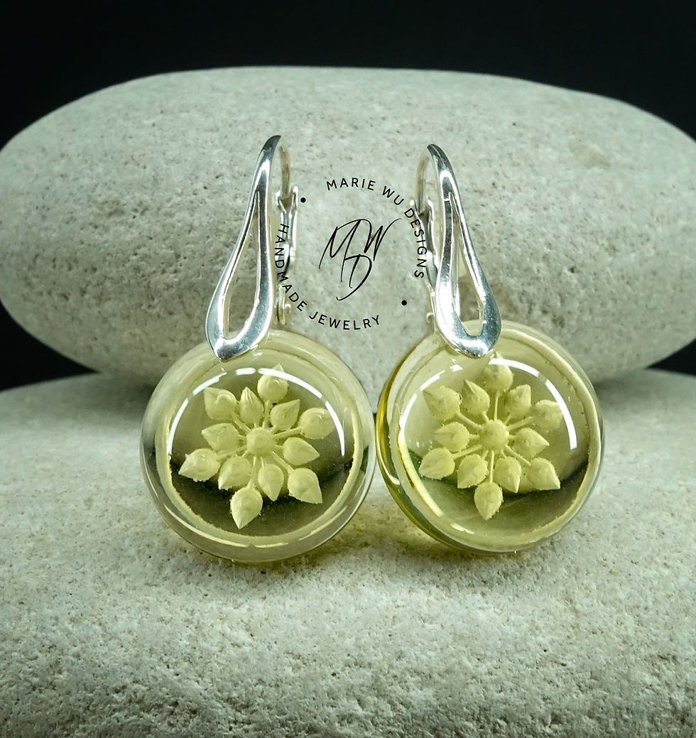 Thumbnail: Intaglio Gemstone Earrings Natural Carved Lemon Quartz Sterling Silver OOAK