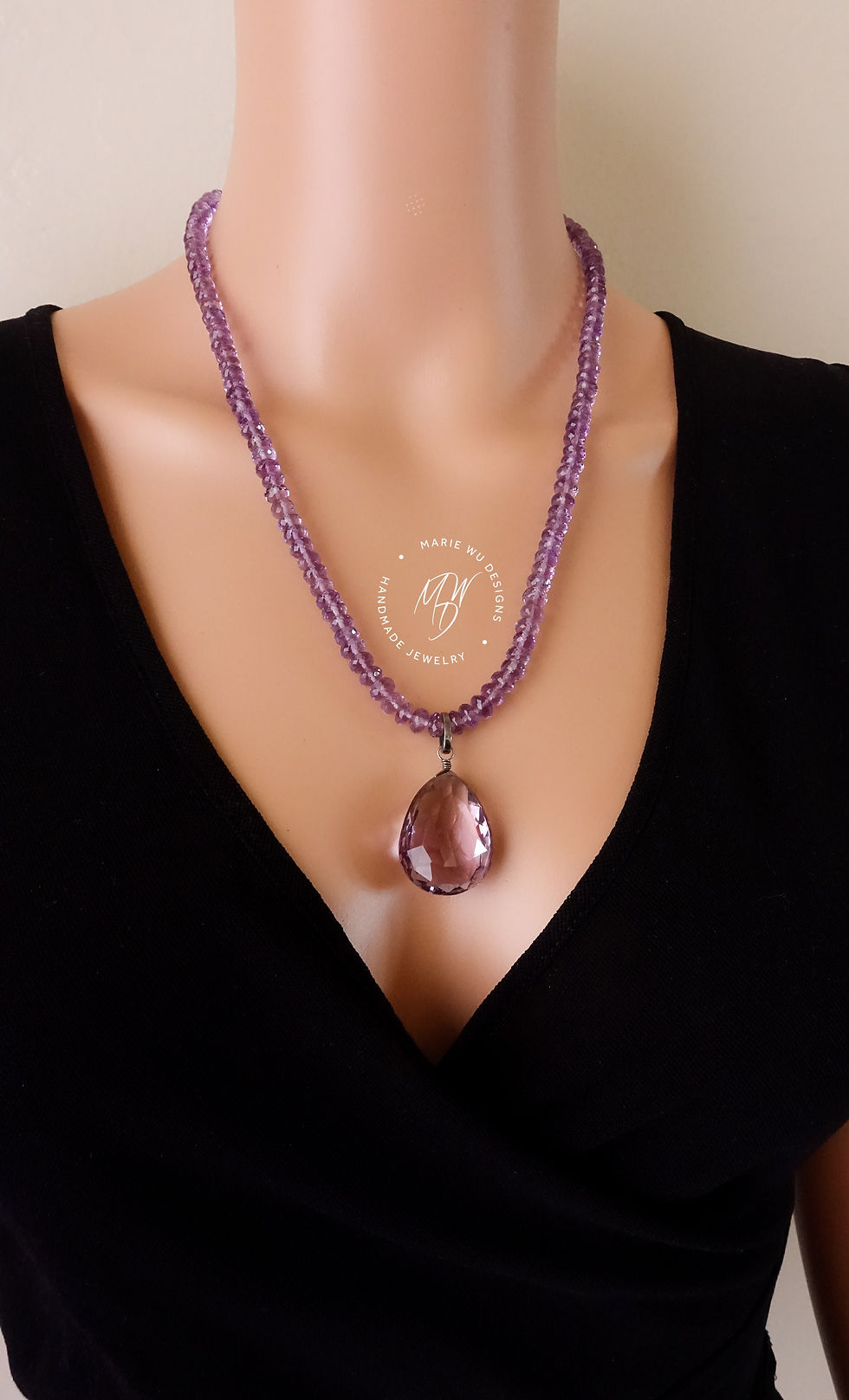 Thumbnail: 64ct Amethyst Pendant-Multi Necklaces-4 Way Amethyst Necklace-Purple Pendant-925