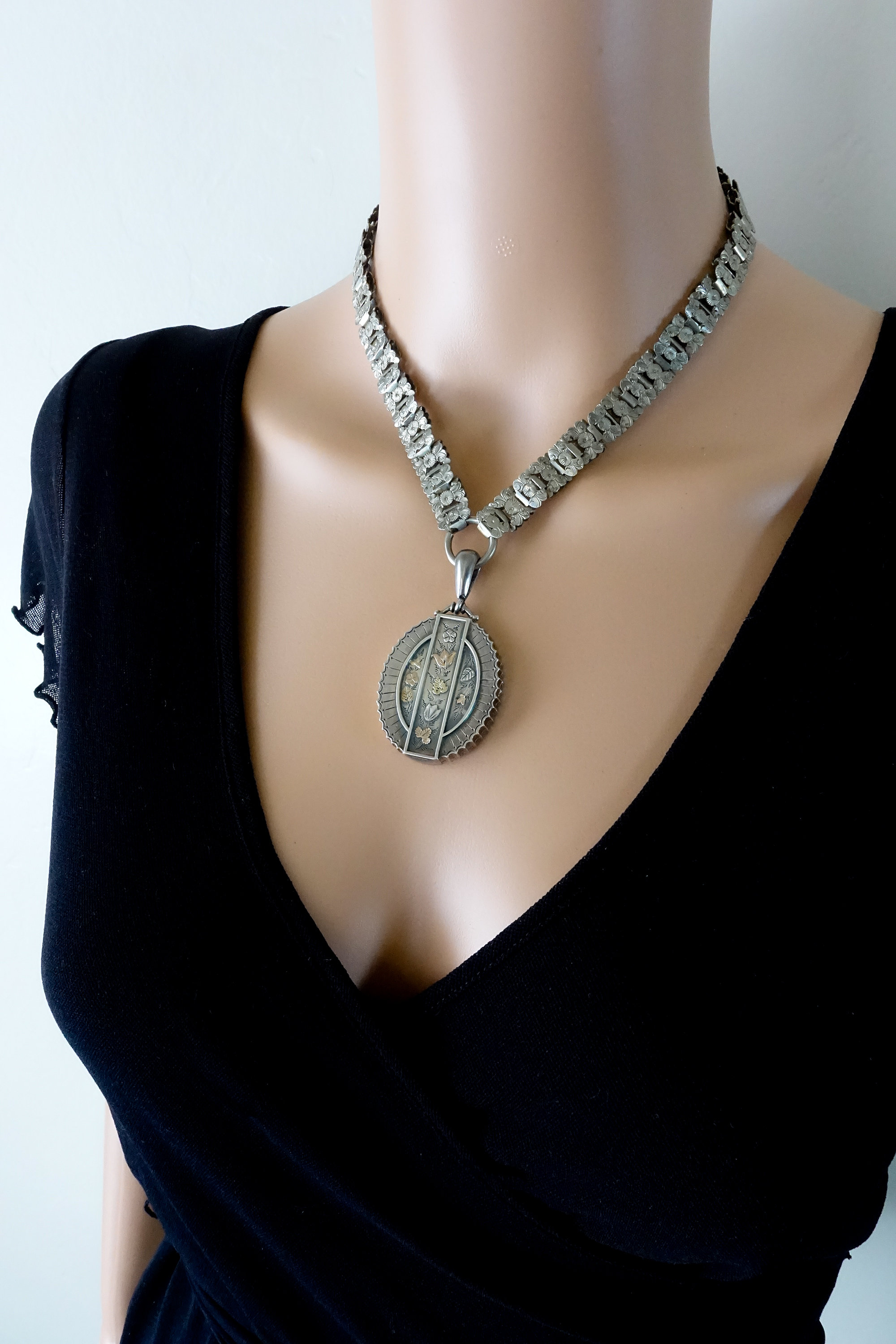 Antique Victorian Silver Book Chain 
