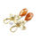 Thumbnail: Petals-Golden Sunstone-Floral Drop Dangle Gold Earrings