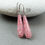 Thumbnail: 14k Argentinian Rhodochrosite-14k Solid White Gold Pink Dangle Earrings