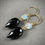 Thumbnail: Natural Black Spinel-Rainbow Moonstone-18k Gold Vermeil Dangle Earrings