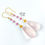 Thumbnail: Madagascar Rose Quartz-Pink Sapphire-18k Solid Gold-Long Dangle Earrings