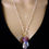 Thumbnail: Rose Pink Flameball Baroque Pearl Pendant-Tanzanite-Pink Sapphire Gold Necklace