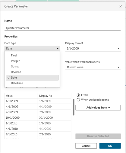 Create Parameter