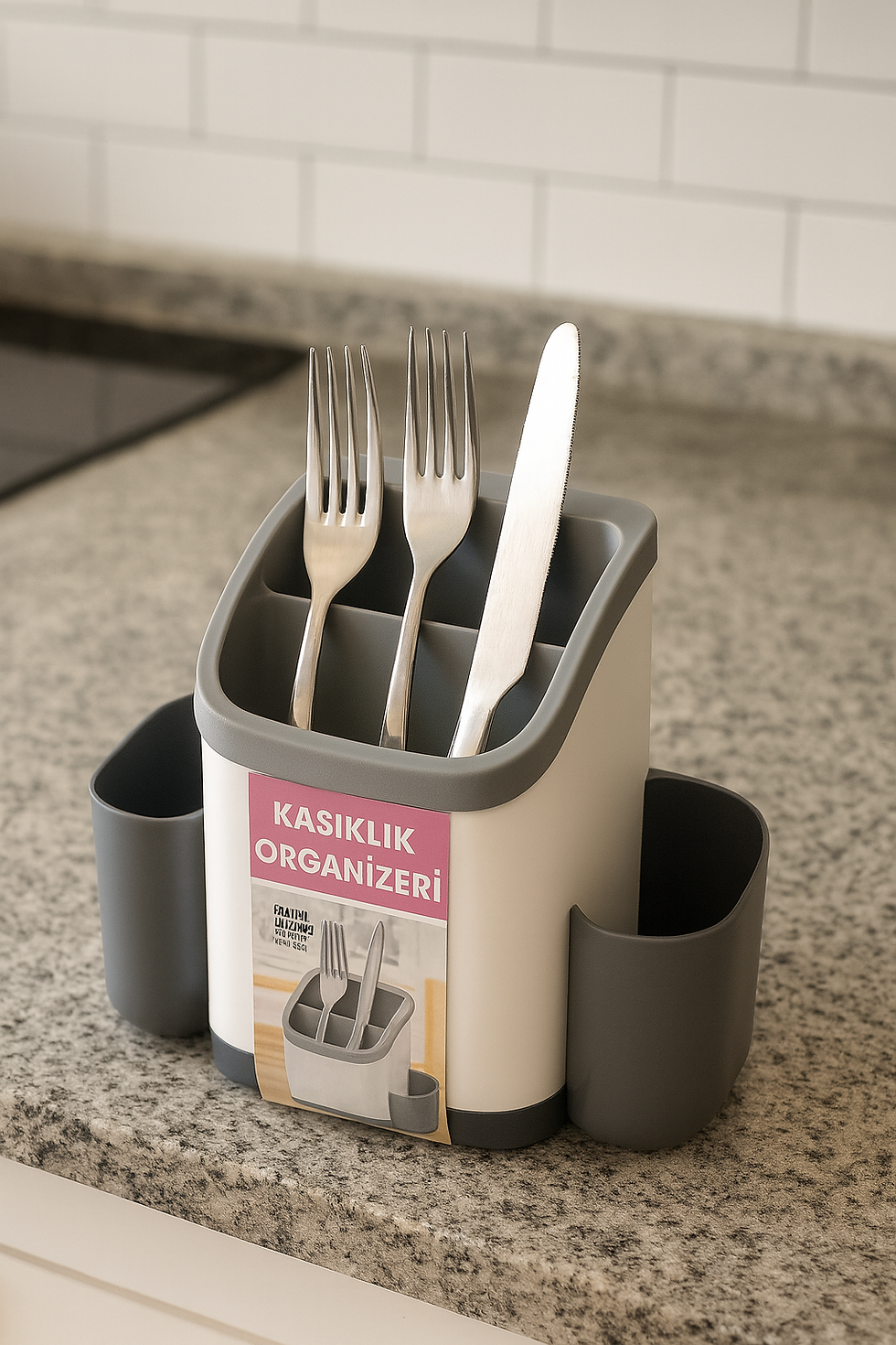 Çok Bölmeli Kaşıklık Organizer – Temizlik Fırçası Dahil