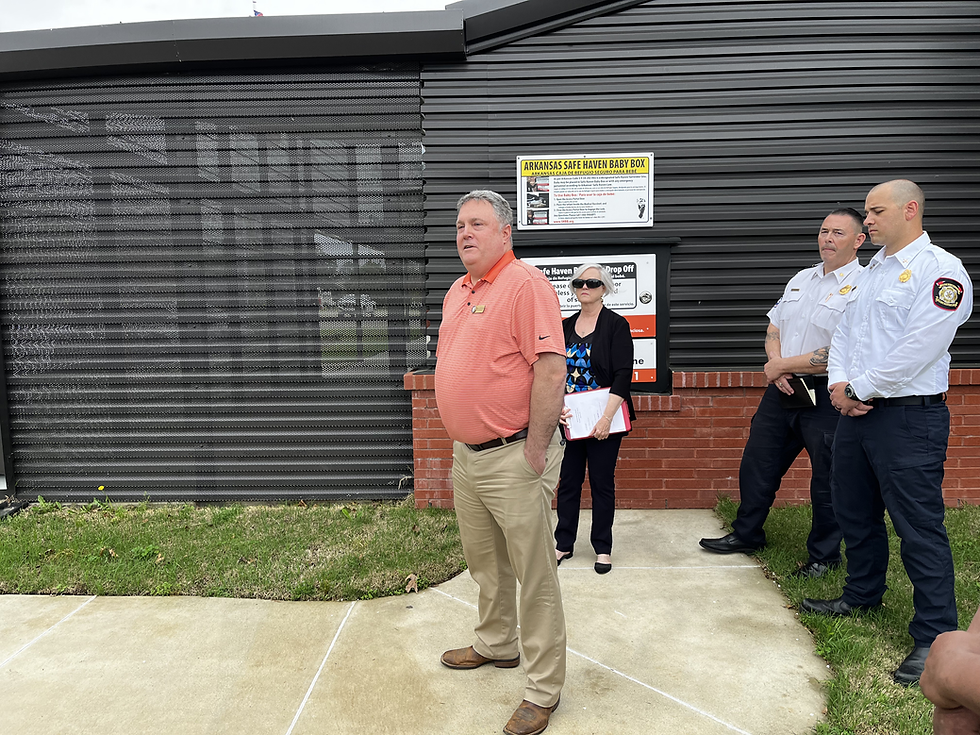 Jacksonville Mayor Jeff Elmore announces the second Safe Haven Baby Box in their community