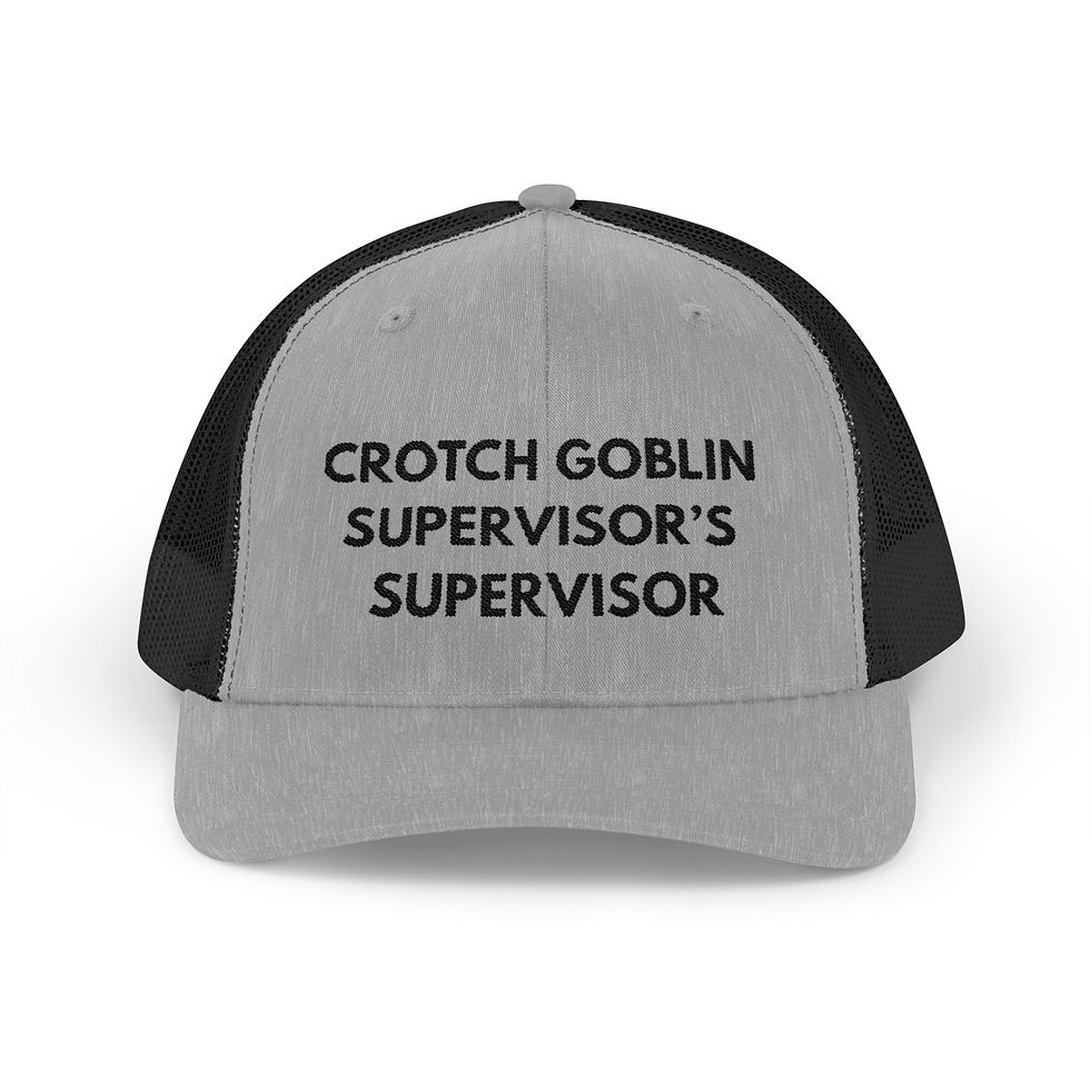 Thumbnail: Crotch Goblin Supervisor's Supervisor Snapback Trucker Cap - Black Stitching