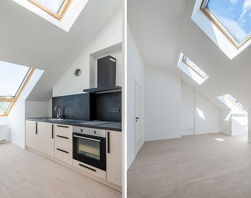 Mansarda dzīvokļa renovācija ar balkona loga iebūvēšanu