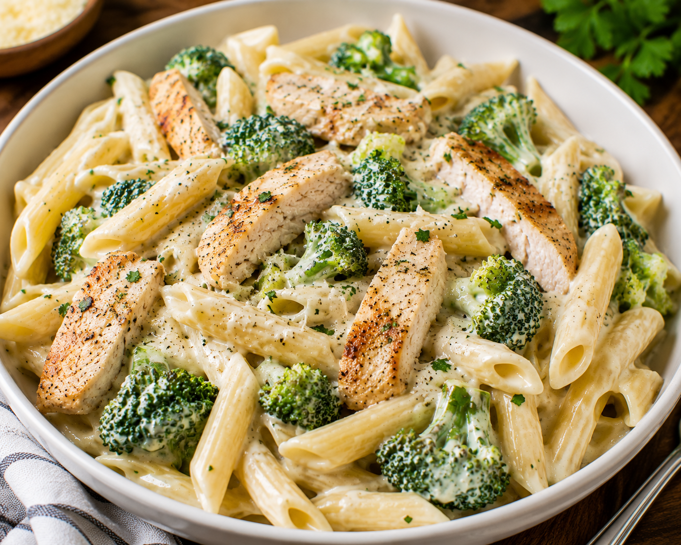 Chicken Alfredo with Broccoli Family Meal