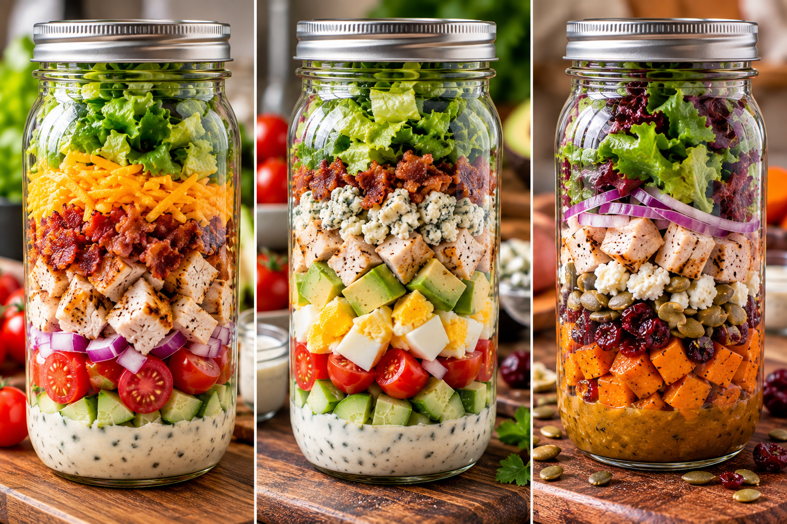 Chicken Bacon Ranch Dump Salads