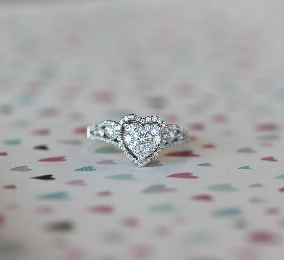 Heart-shaped diamond ring