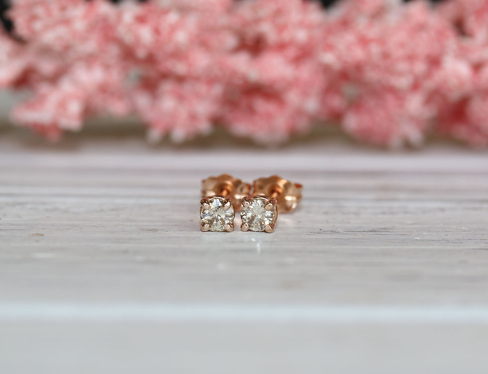 Gold diamond stud earrings