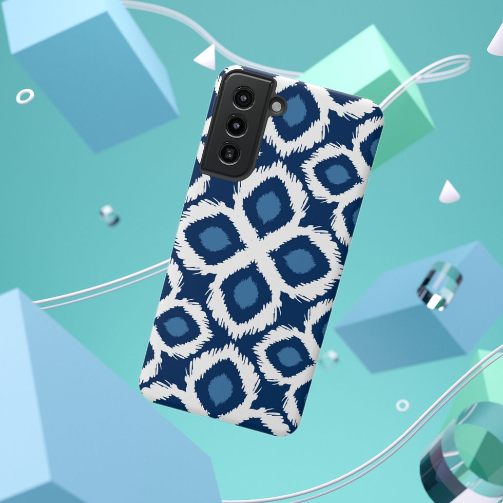 Thumbnail: Navy Blue White Diamond Print - Impact-Resistant Cases
