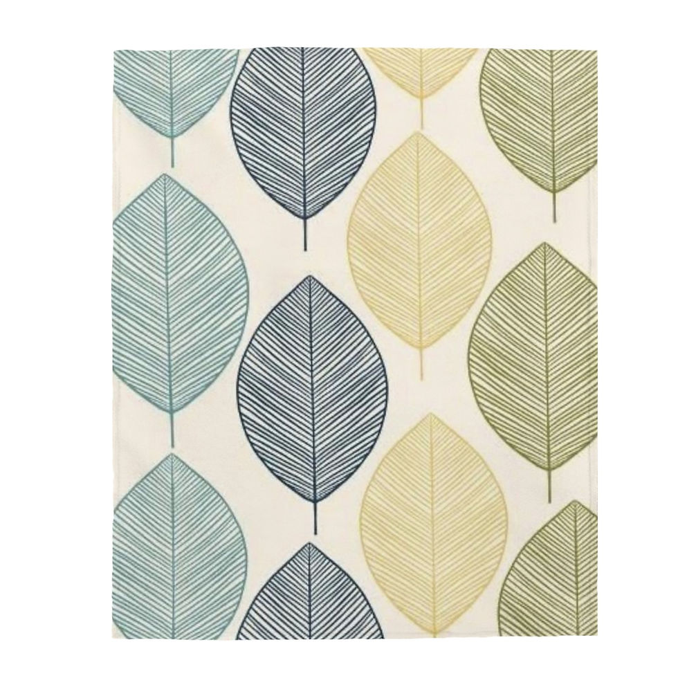 Thumbnail: Multi Color Leaf - Velveteen Plush Blanket