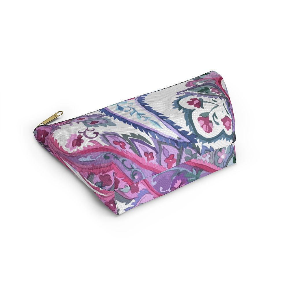 Thumbnail: Multi Color Floral Paisley ll - Accessory Pouch w T-bottom