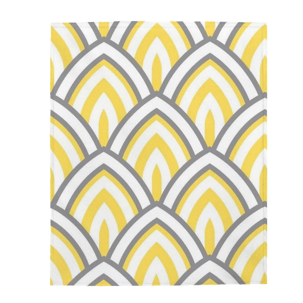 Thumbnail: Canary Pewter Ivory - Velveteen Plush Blanket