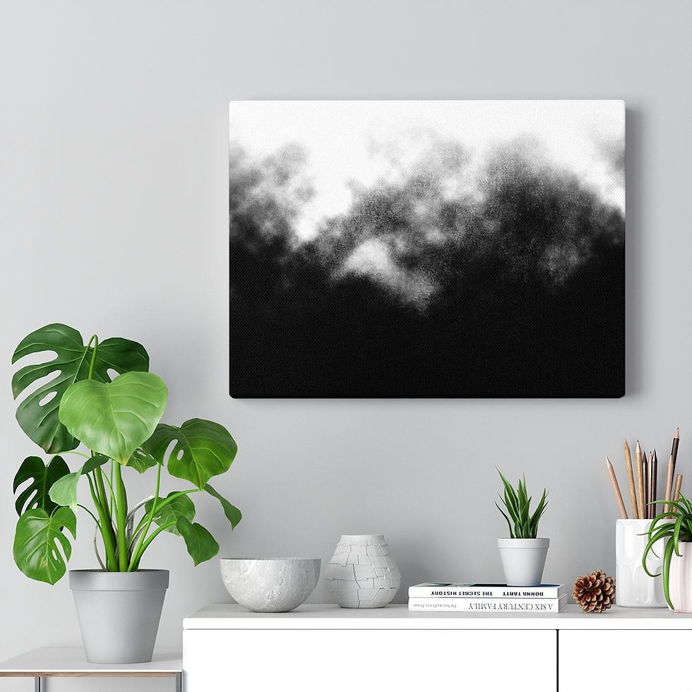 Thumbnail: Ivory Smoke Abstract - Canvas Gallery Wraps