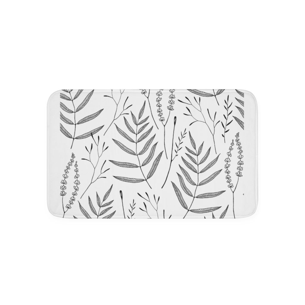 Black Leaf - Memory Foam Bath Mat