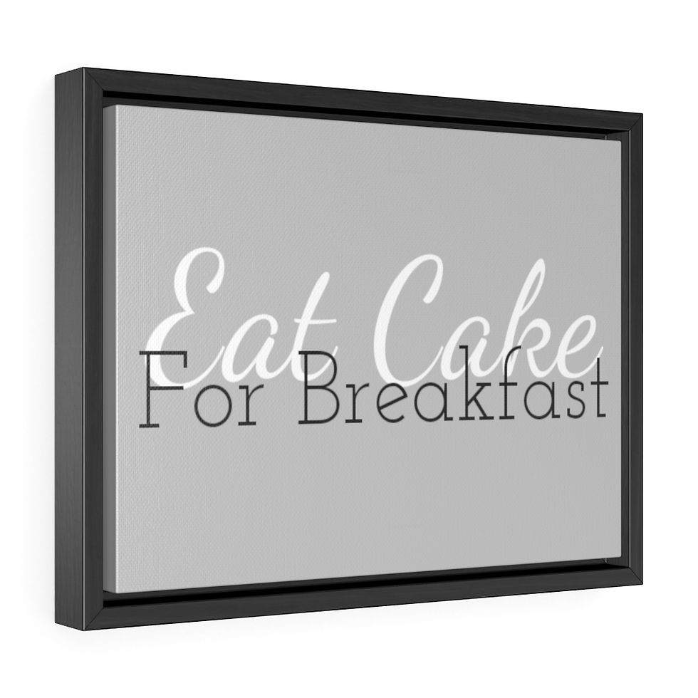 Thumbnail: Eat Cake Gray - Gallery Canvas Wraps, Horizontal Frame