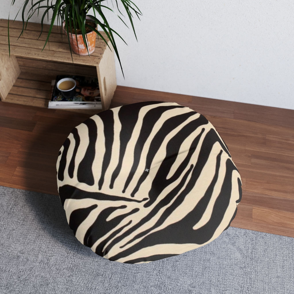 Animal Print - Tufted Floor Pillow, Round