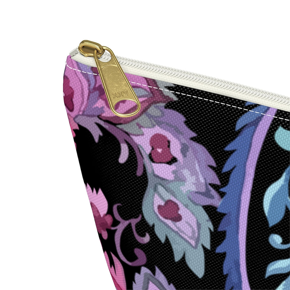 Thumbnail: Multi Color Floral Paisley - Accessory Pouch w T-bottom